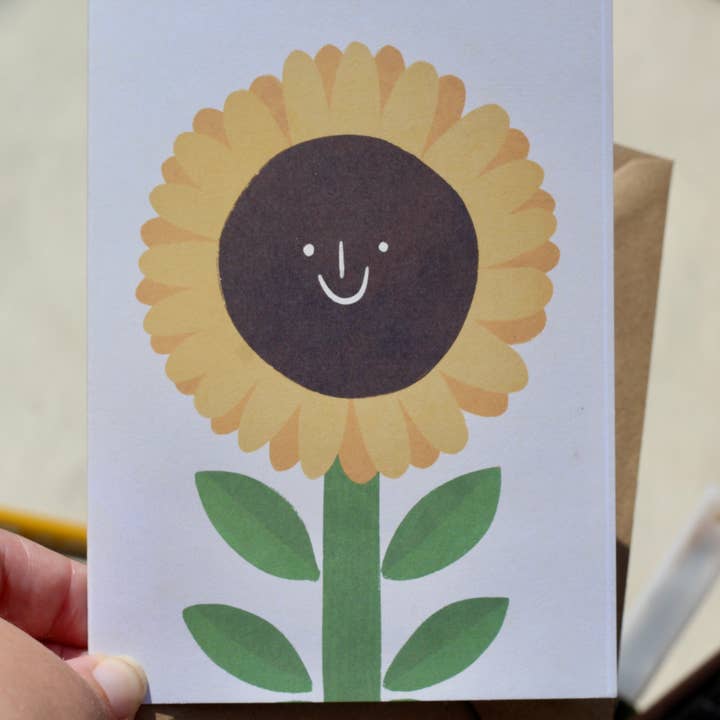 Josie Makes Stuff - Wholesale Everyday Greeting Card - Sunflower - Friendly Smile art card 2