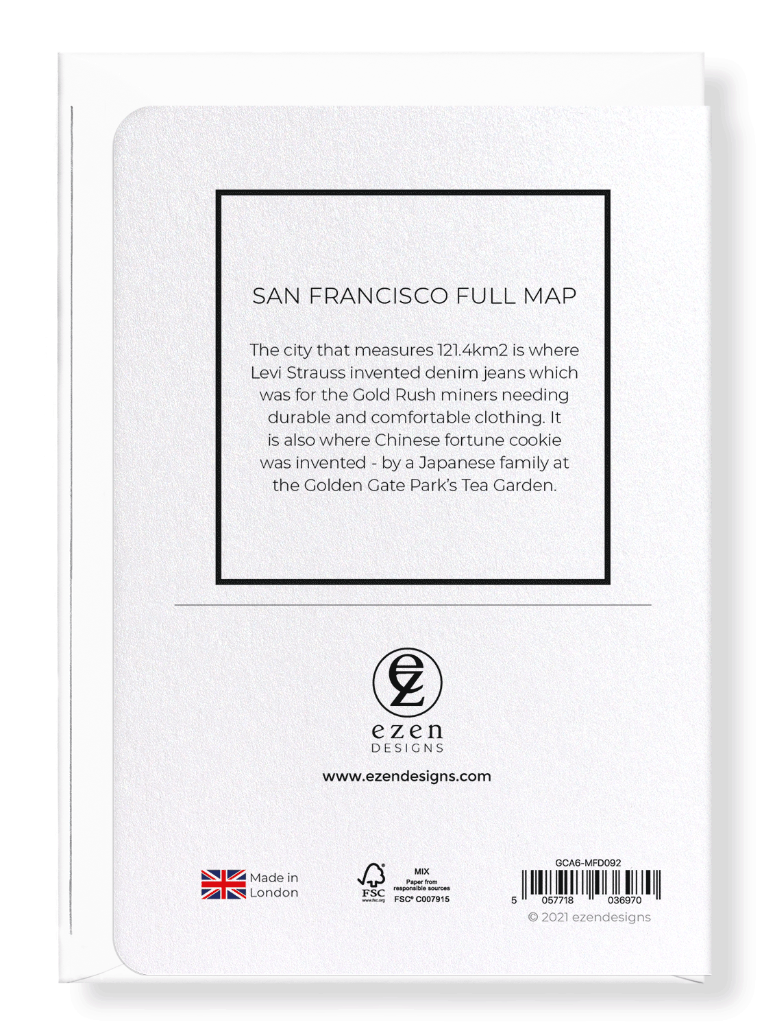 Ezen Trade - Venta al por mayor Tarjetas de felicitación - MAPA COMPLETO DE SAN FRANCISCO: Tarjeta de felicitación2