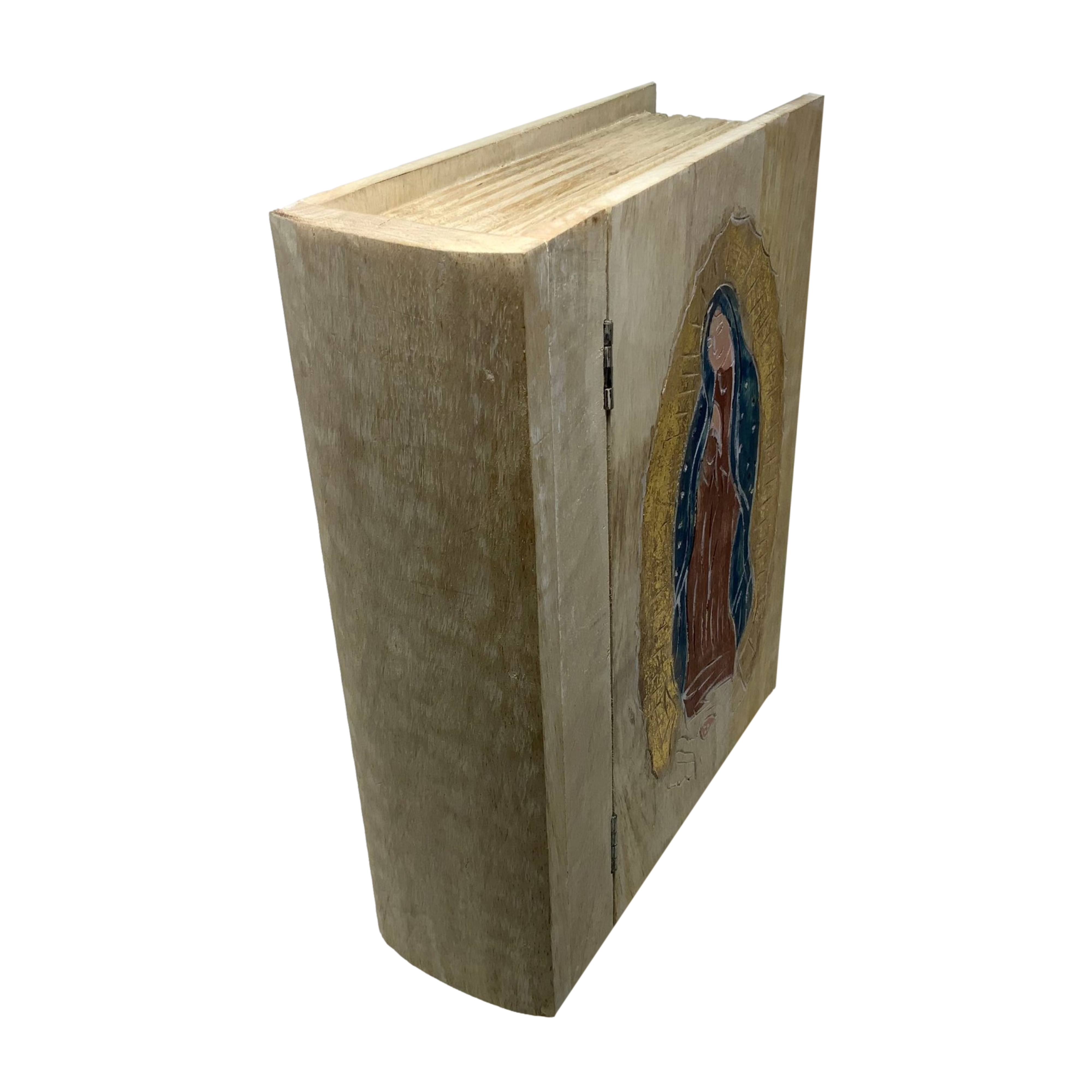 Wilco Home - Wholesale Decorative Box - Hand-Carved Virgin of Guadalupe Hinged Book Box-Dec 12th11