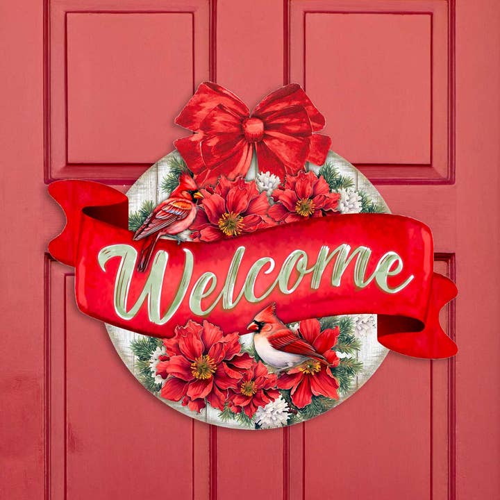 Christmas Wreath Welcome Sign Front door welcome sign for wholesale by Designocracy