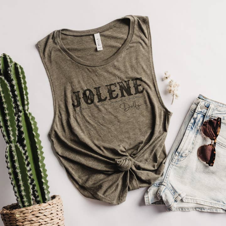 Trendznmore - Modern Graphic Apparel - Wholesale Tank Top - Women's - Jolene You Can Have Him Bella Canvas Muscle Tank Top1