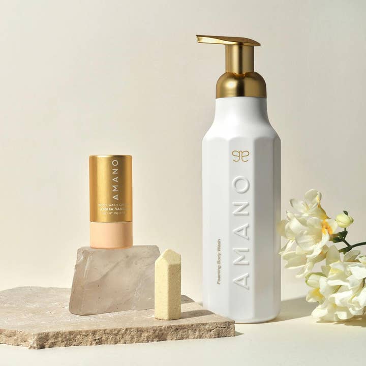 Amano beauty - Wholesale Body Wash/Shower Gel - AMBER VANILLA CRYSTAL BODY WASH STARTER KIT