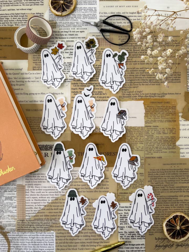Ghost Sticker, Multiple Designs, 2x3in for wholesale by Twelfth Pine