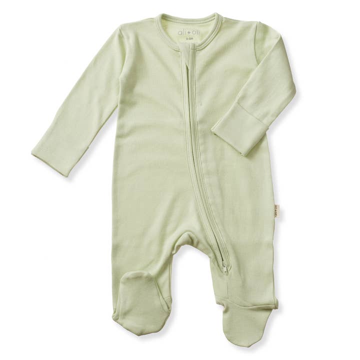 Ali+Oli - Wholesale Clothing Set - Baby - Baby Footie 2-Way Zipper – Organic Cotton Lounge Wear