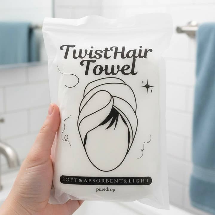 Pure Drop – wholesale Hårhandduk – Mikrofiber hårhandduk med tvist - vit