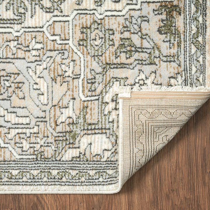 Abani Rugs - Wholesale Area Rug - Abani Savoy Green Beige Medallion Area Rug4