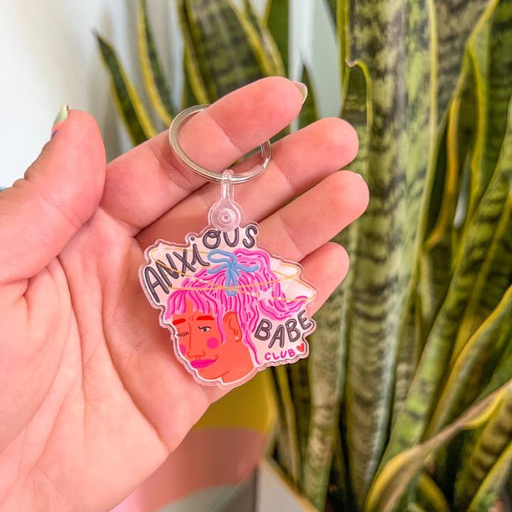 Porta-chaves Ansiosa Babe por atacado de Paris Woodhull Illustrations