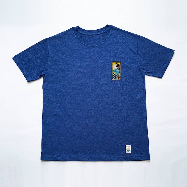 Kamon Koi T-shirt Blue for wholesale by Blue Yama