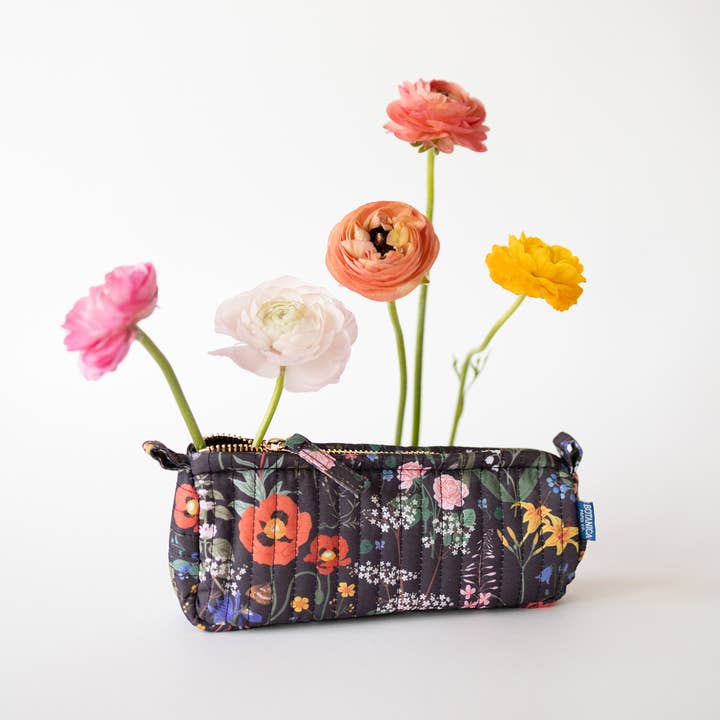 Botanica Paper Co. - Wholesale Pencil Case/Pouch - WILD FLOWERS | Cotton Quilted Pencil Pouch1