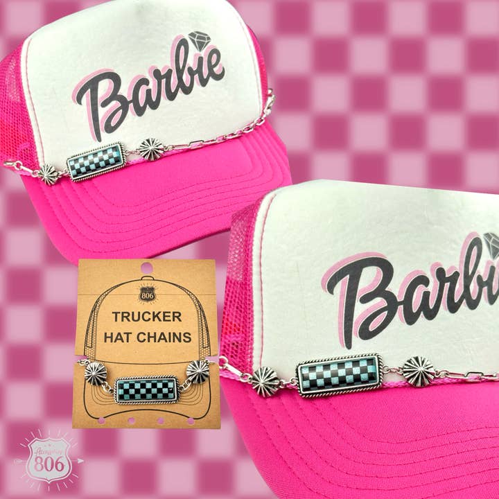Chaîne de casquette de camionneur à carreaux pour la vente par Pink Panache Brands