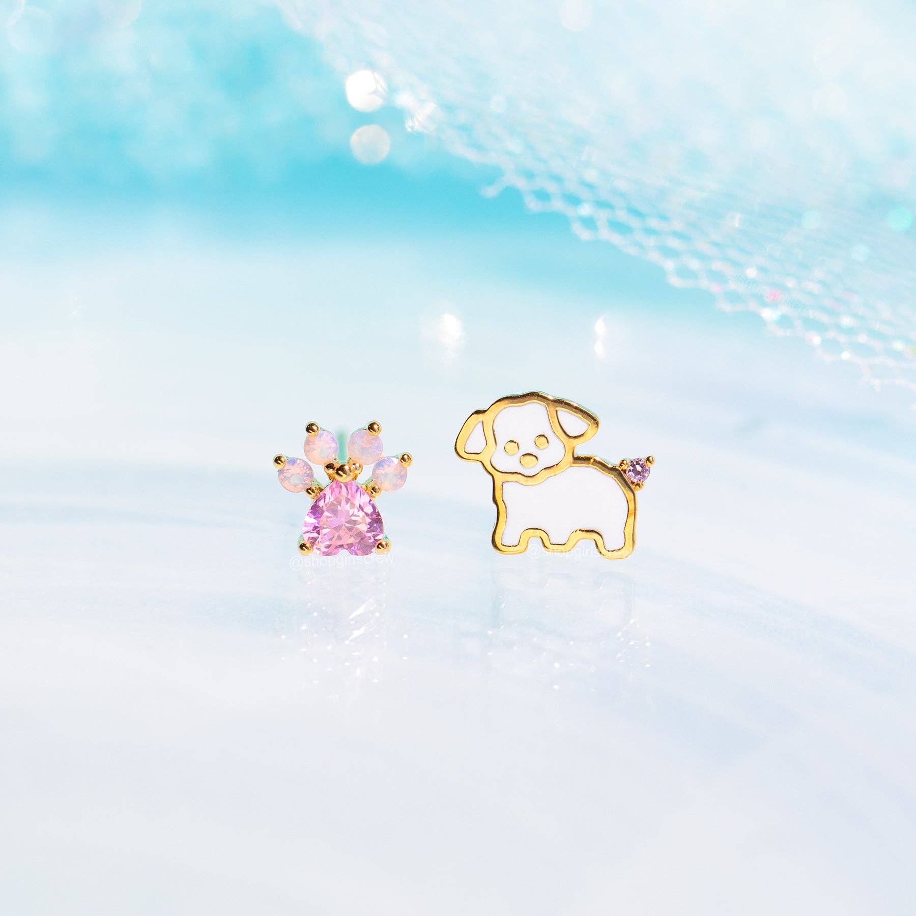 Girls Crew – wholesale Solitärörhängen – Tass-tastic Pup Studs0