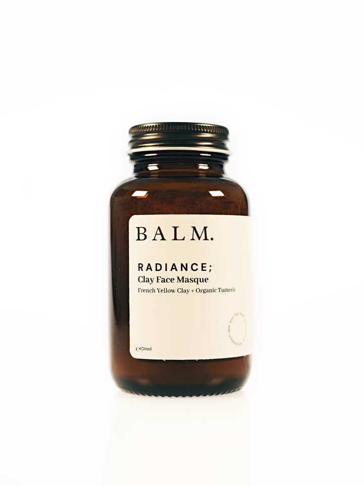 RADIANCE; French Yellow Clay + Organic Tumeric Face Masque for wholesale by Balm Wellness