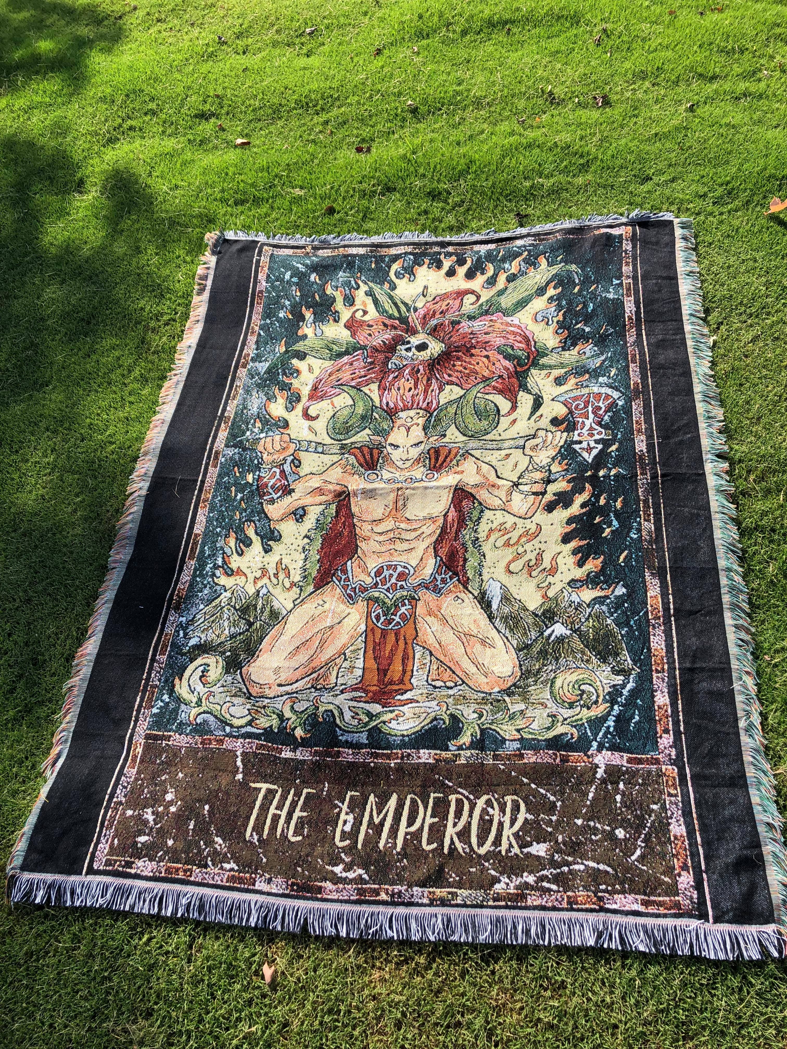 RosaliaHome – Engroshandel Tæppe – Kejseren - Tarot Card Throw Tæppe/Vævet Tapestry8