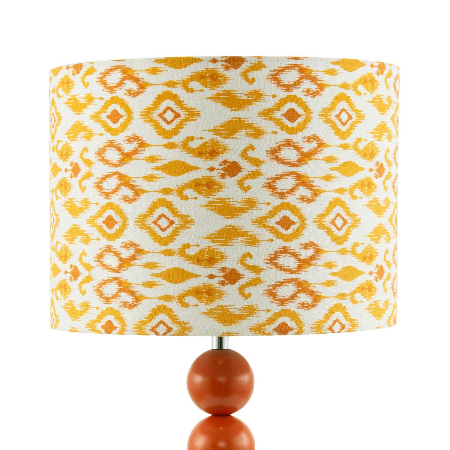 Happy Homewares – wholesale Accent/desk lamp – Chic Orange Table Lamp with Aztec Style Yellow and Orange Fabric Shade3