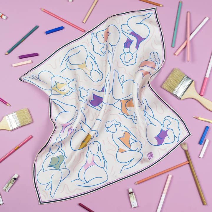 Pañuelo de seda de la Escuela de Arte 50 para venta al por mayor de Dora Nola