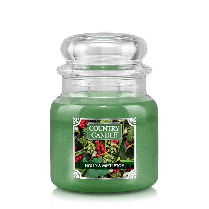 Seifen-Shop - Wholesale Jar/Filled Candle - Landglas Mittel Stechpalme & Mistelzweig