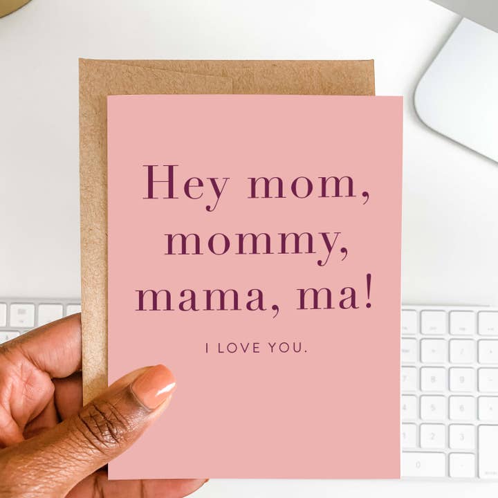 Hey Mama, Mama, Mama, Mama Grußkarte für den Großhandel von Blú Rose