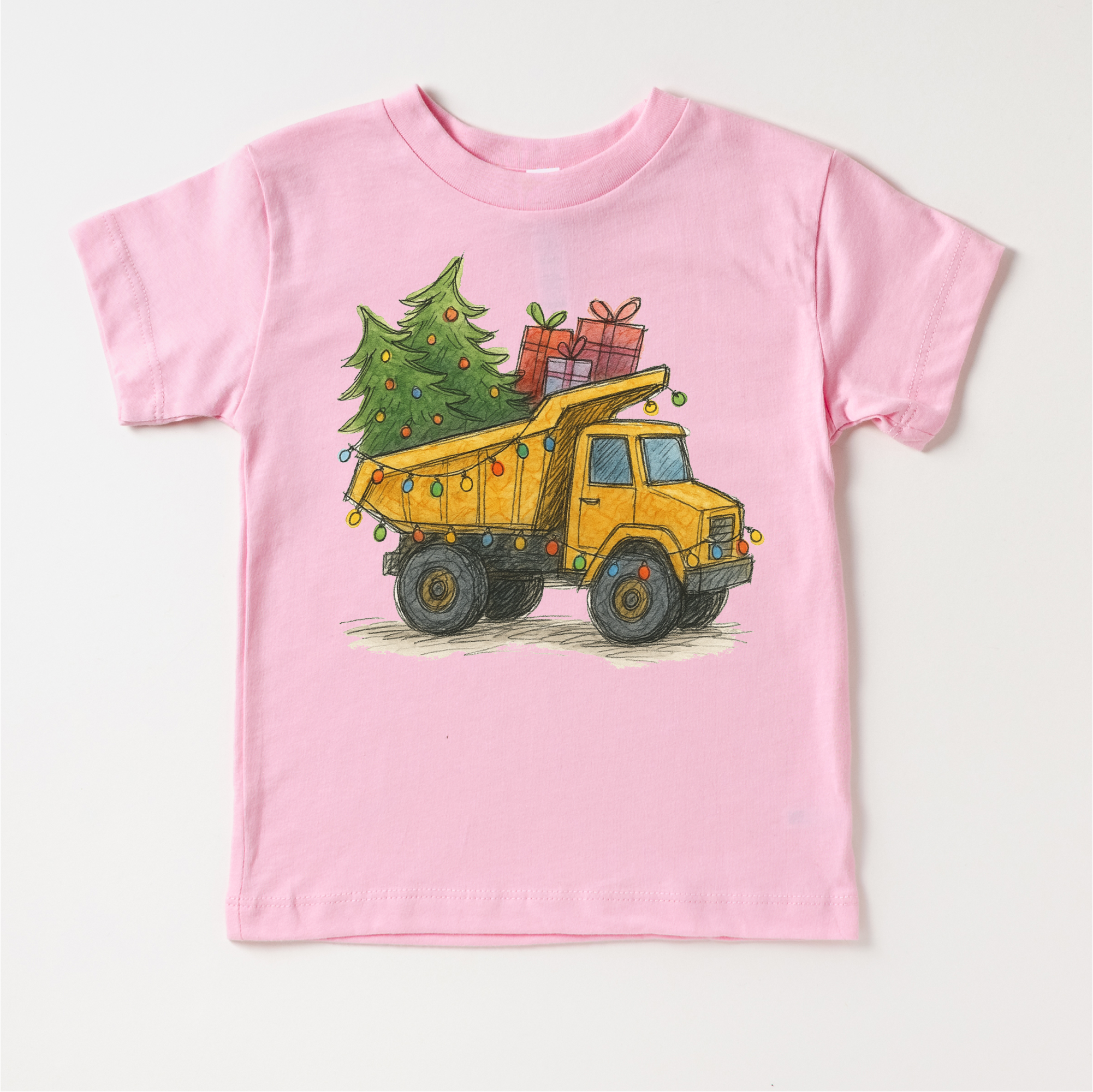 Madi Moosh - Wholesale Screen Printed T-Shirt - Kids - Dump Truck Construction Christmas T-Shirt - Kids Christmas Tee2