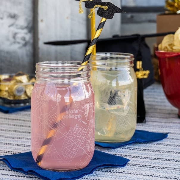 Well Told - Wholesale Drinking Glass/Cup - CUSTOM ETCHED - U.S. City / Town Map - Mason Jar - 16 oz3