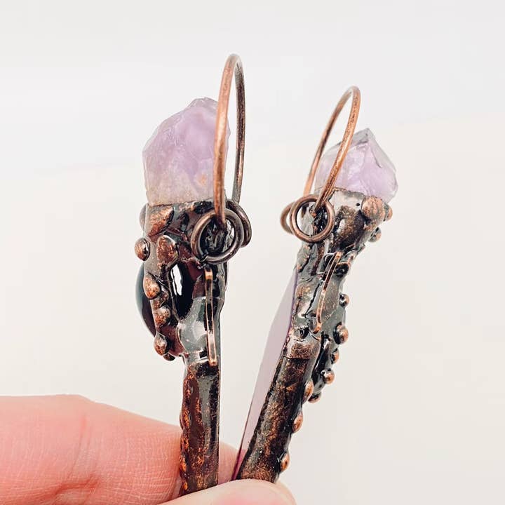 Mio Queena – wholesale Spiritual stone/crystal – Vintage Amethyst Agate Scepter Pendant - CS4