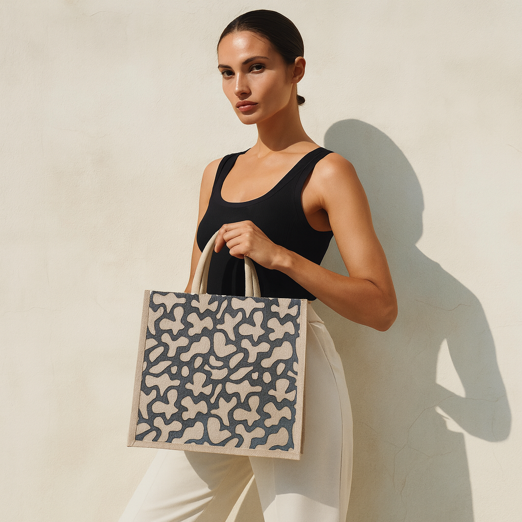 ecojutebags - Wholesale Tote Bag - Women's - Printed Jute Tote Bag – Eco-Friendly & Reusable Shopping Bag1