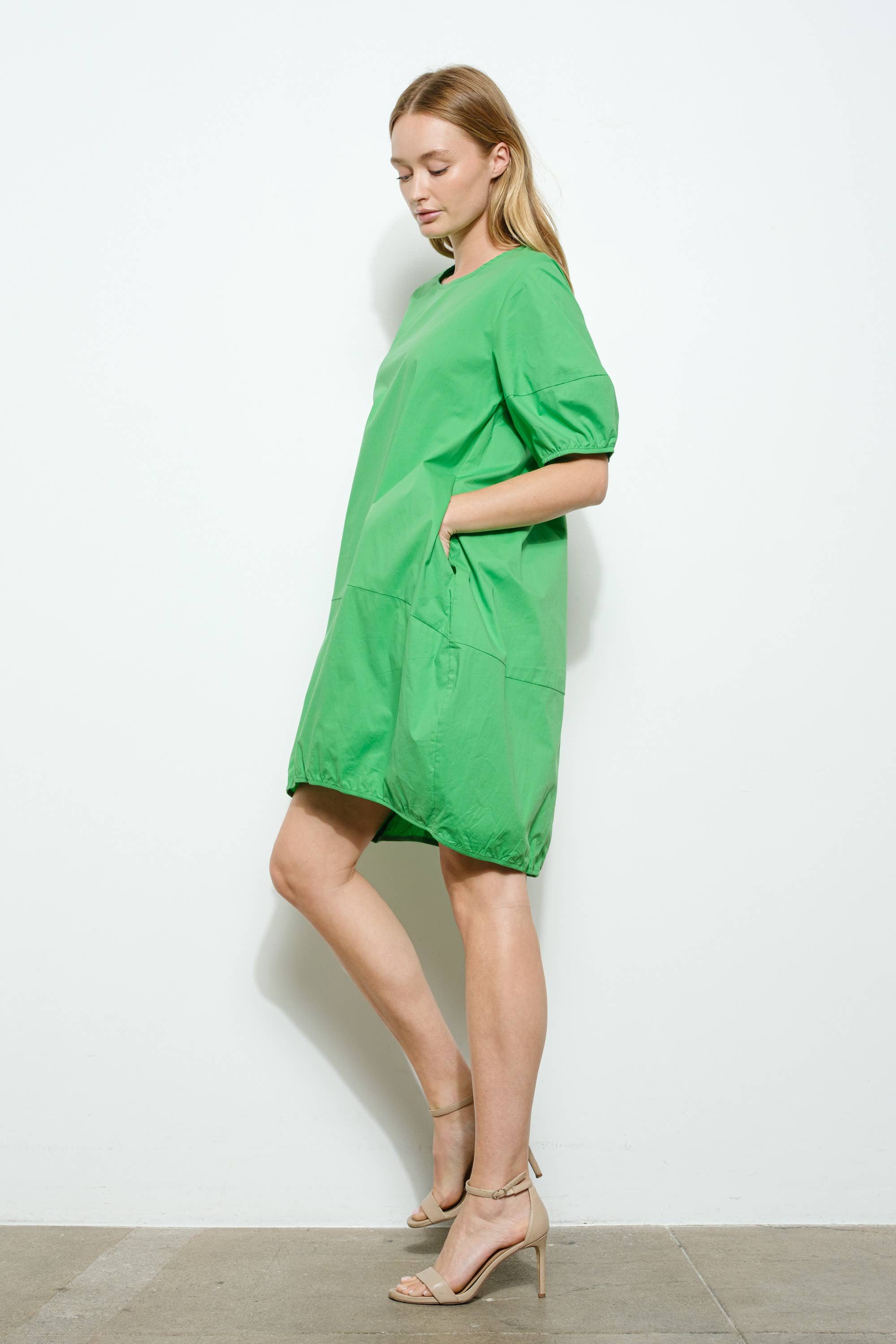 Bloidy - Vente Robe – femme - Robe mini bulle en popeline à manches courtes - D10482SS30