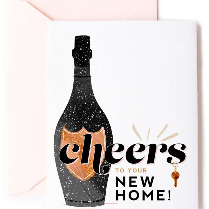 Kitty Meow Boutique - Wholesale Congratulations Card - Cheers to Your New Home, Celebration Greeting Card