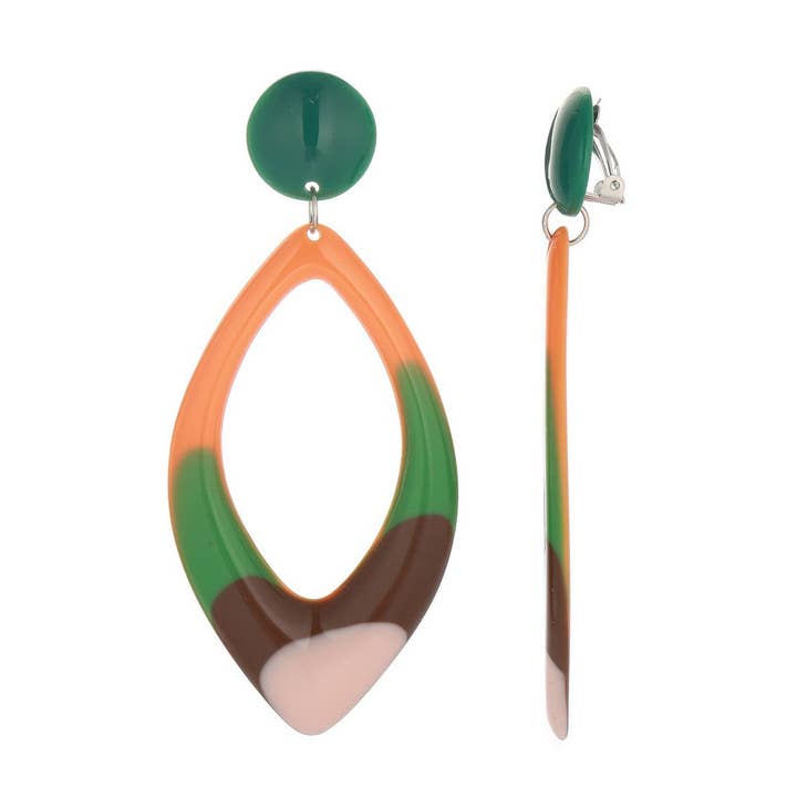 Fabriza clip-on earrings in stainless steel for wholesale by BELLE MISS