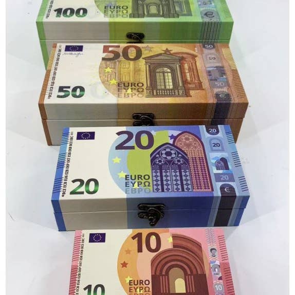 Sæt med 4 Euro Cash Notes opbevaringsbokse for engroshandel hos McGowan & Rutherford Ltd