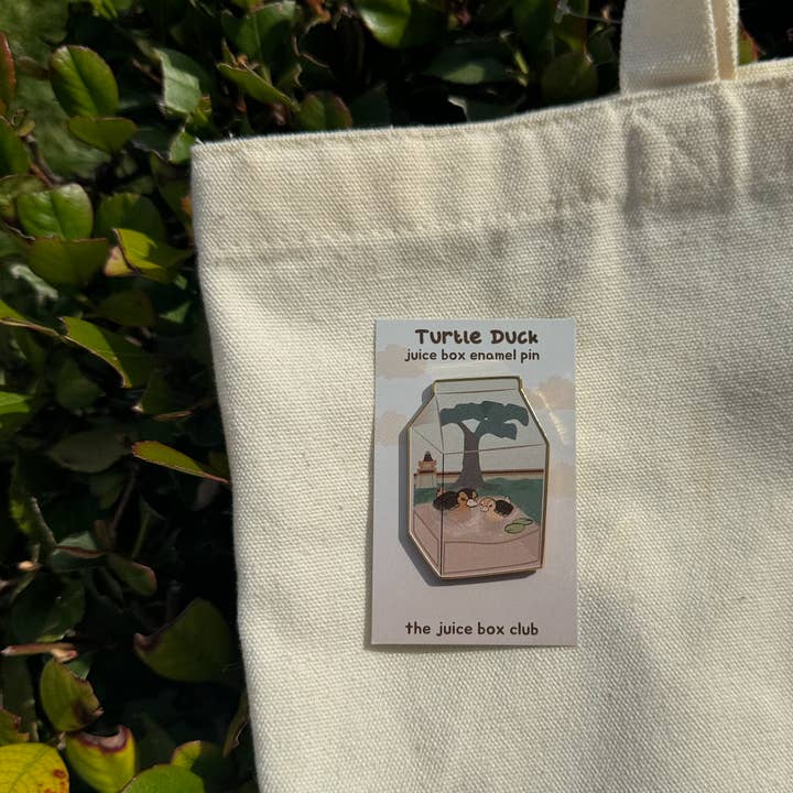 The Juice Box Club - Wholesale Lapel Pin/Button - Turtle Duck Juice Box Enamel Pin ATLA