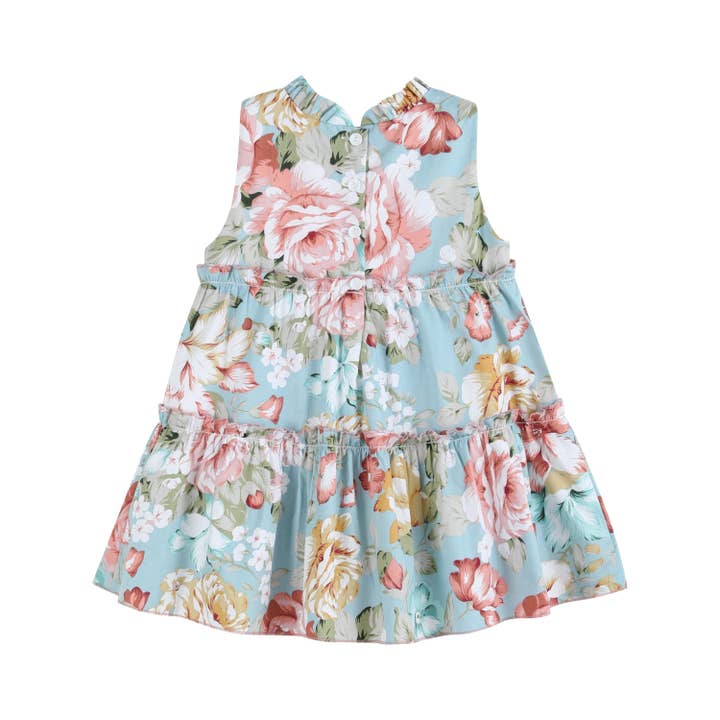 Lil Cactus – Großhandel Kleid – Kinder – Gestuftes Rüschenkleid mit Blumendruck1