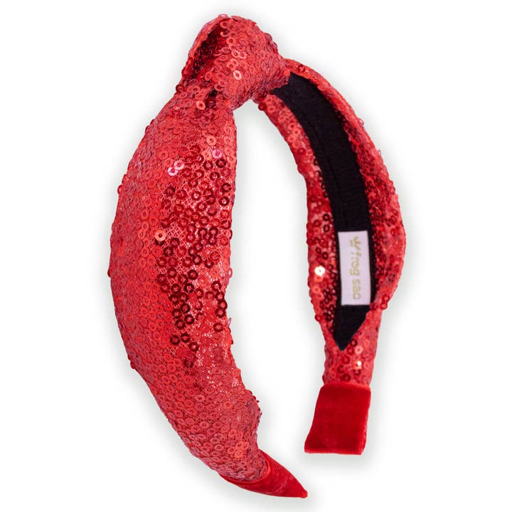Frog Sac - Wholesale Fashion Headband - Kids - Sequin Knot Headband - Valentine's, Christmas, St. Patrick's