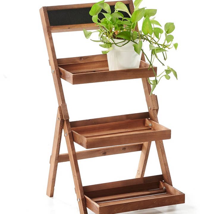 Expositor de plantas con pizarra hecho a mano 1 para venta al por mayor de DDecorStore