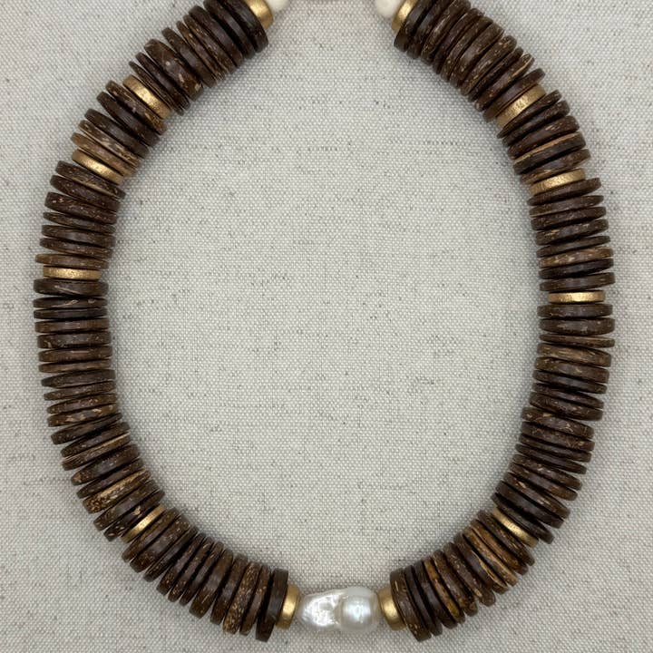 Southern Marc Designs - Wholesale Beaded/pearl necklace - Chocolate Porto Lagos Necklace1