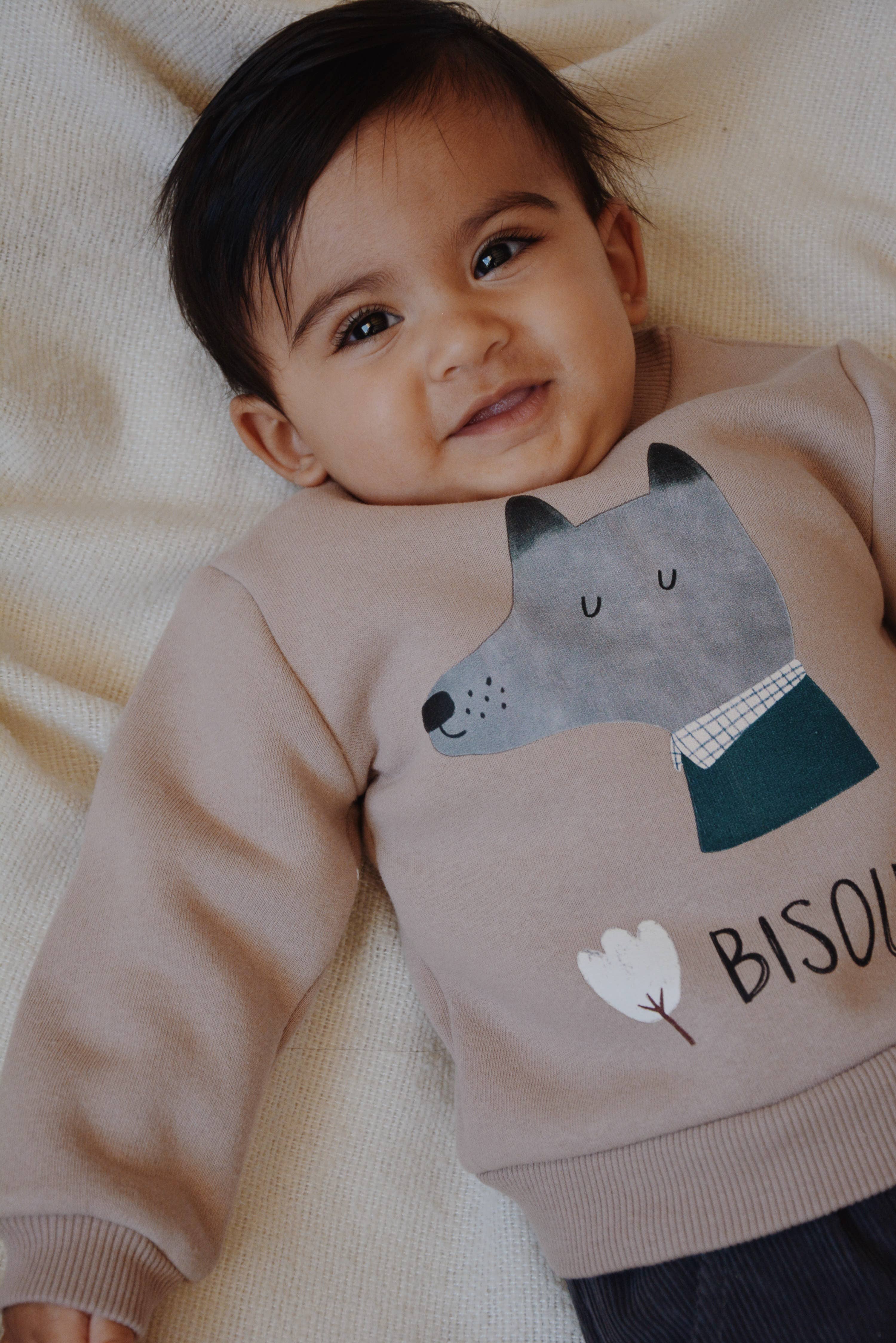 Eli & Nev (we cover U.S. import duties) - Wholesale Sweatshirt - Kids - Baby / Kid Sweatshirt Wolf Print OEKO-TEX5