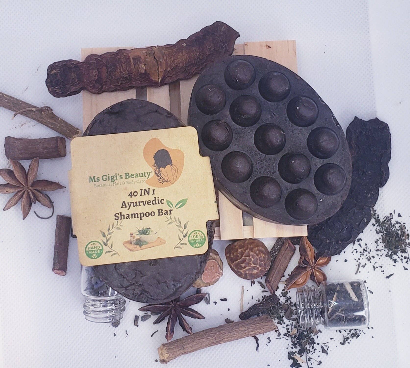 Ms Gigi’s Beauty LLC – wholesale Shampoo puck/solid shampoo – Ayurvedic Hair Growth Shampoo & Conditioner Bars3