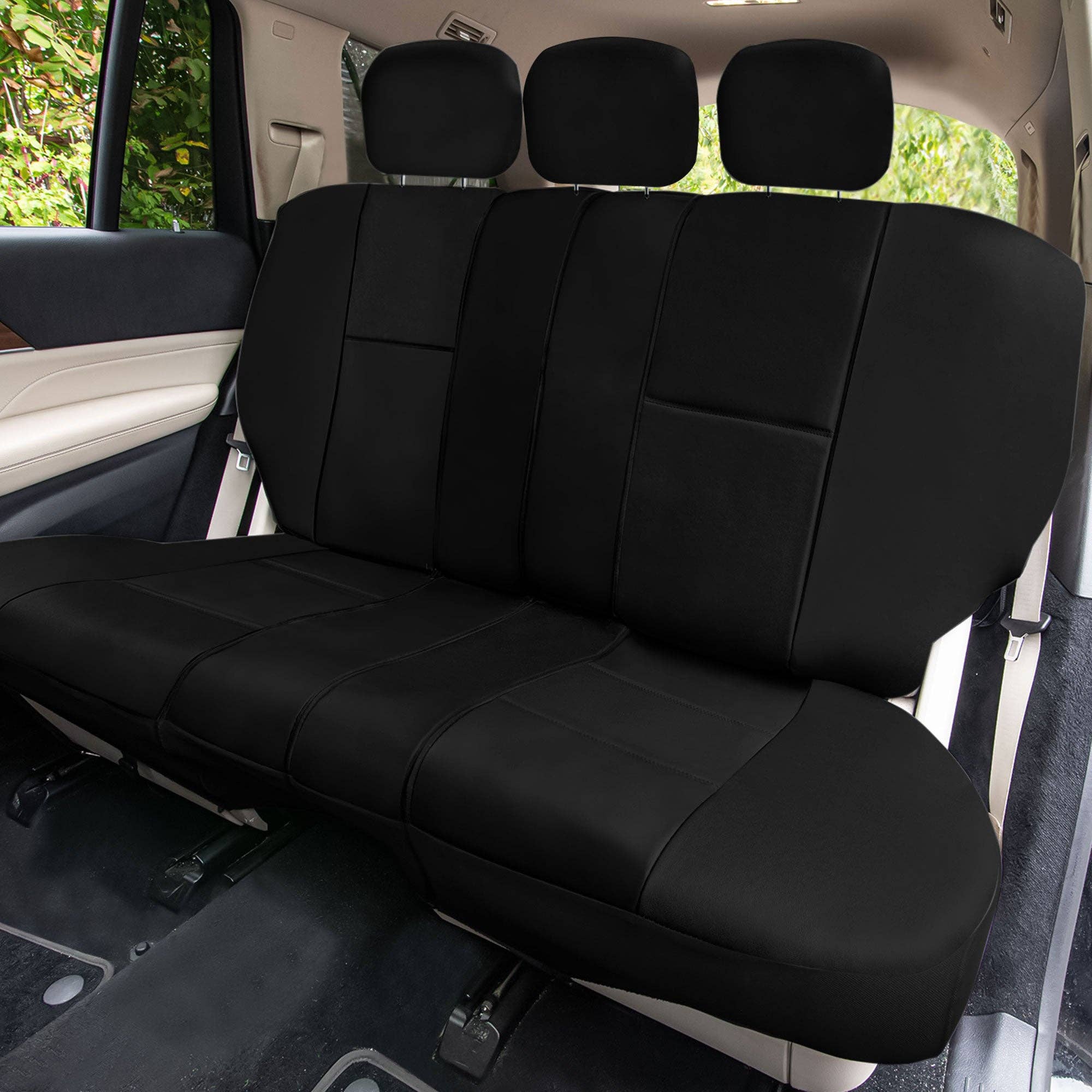 FH GROUP – wholesale Car seat cover – Kids & baby – Premium PU Leather Seat Covers - Full Set Black2