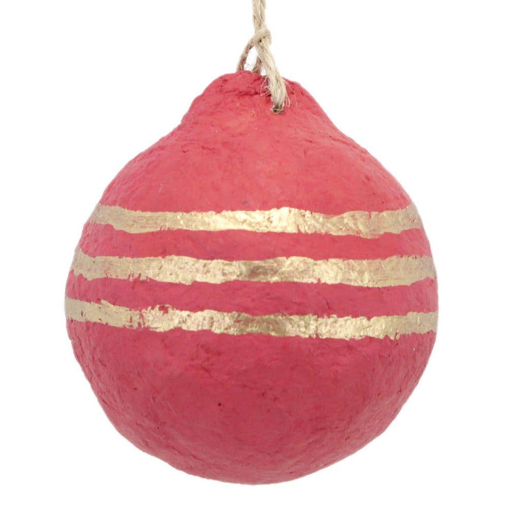 A&B Home Group Inc. - Wholesale Ornament - 3" Paper Mache Ornament - Pink/Gold0