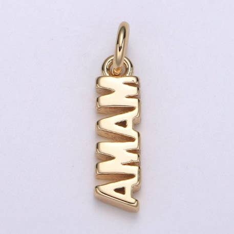 Dainty Mama Charm 18k Gold Filled Mama Charm for Bracelet Necklace Earring Component Diy Jewelry Making Supply E-140 for wholesale by Aim Eternal