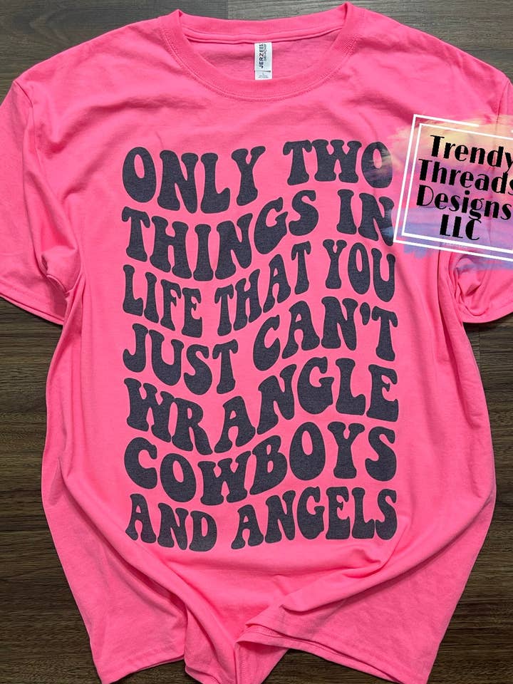 Cowboys and angels shirt for wholesale by Trendy Threads Designs LLC