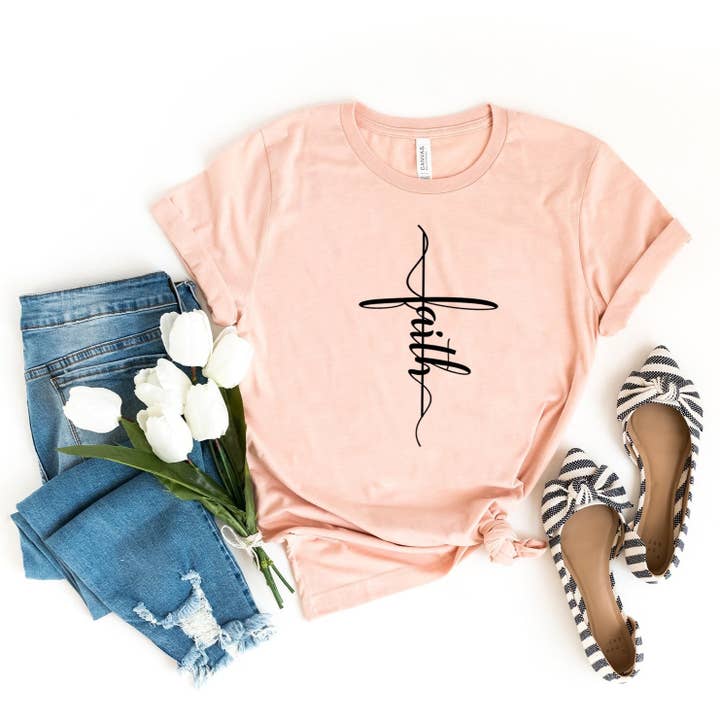 Faith Cross - Unisex Tee for wholesale by GirliesGalore