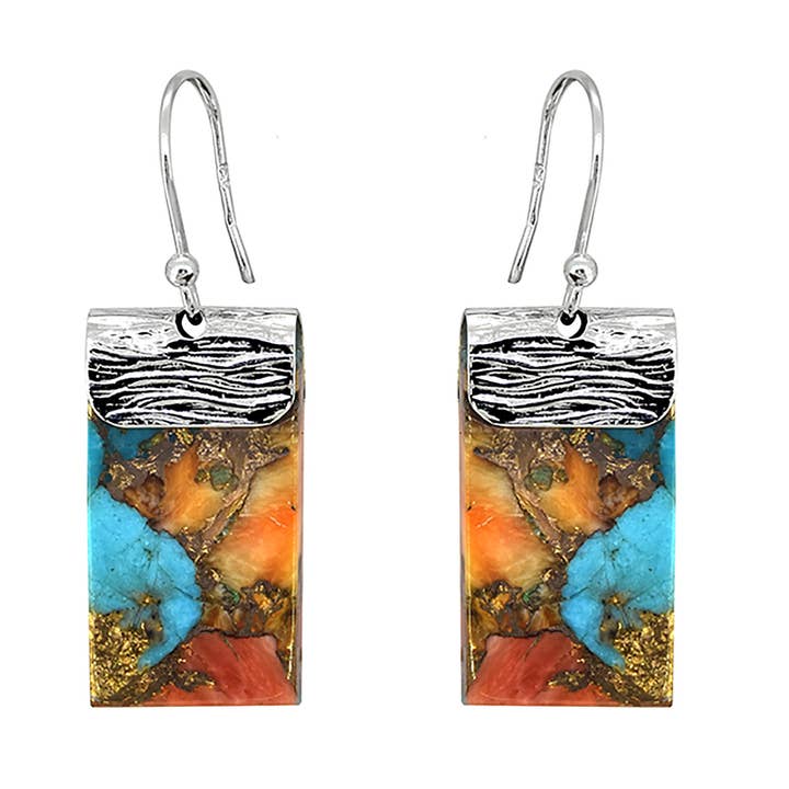 925 Sølv Østers Kobber Turkis Ædelstensørering for engroshandel hos Tiramisu