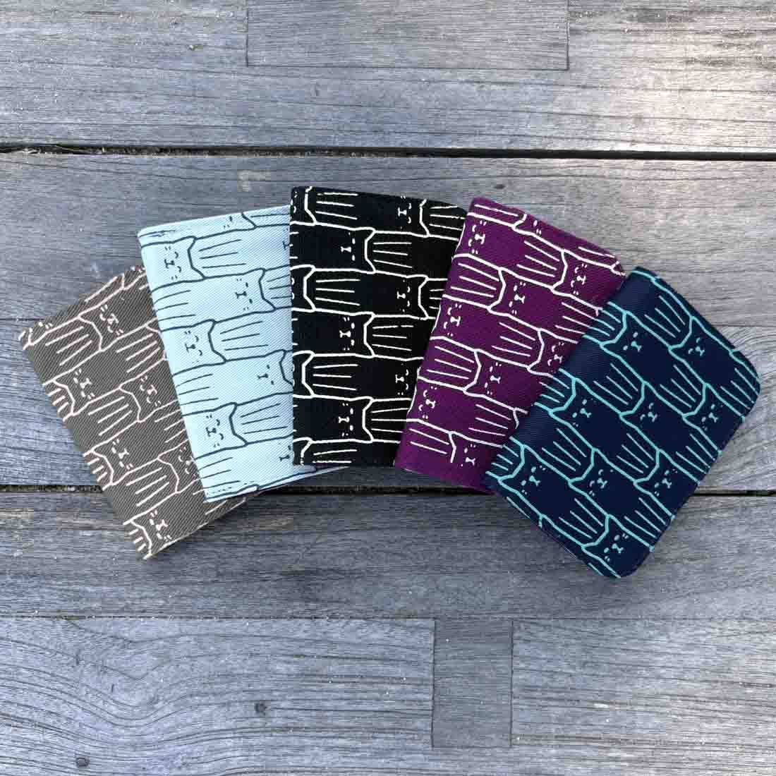 Malia Designs - Vente Porte-cartes – femme - Porte-cartes en toile de coton - Imprimés de chats - Petit portefeuille 8