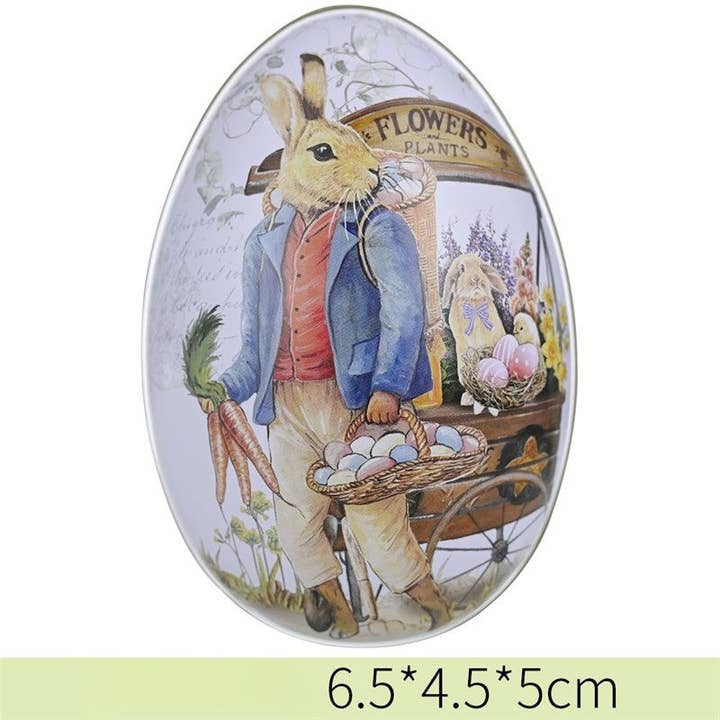 Plush Looks - Wholesale Boiled sweets - Easter Colorful Bunny Iron Egg Candy Box3