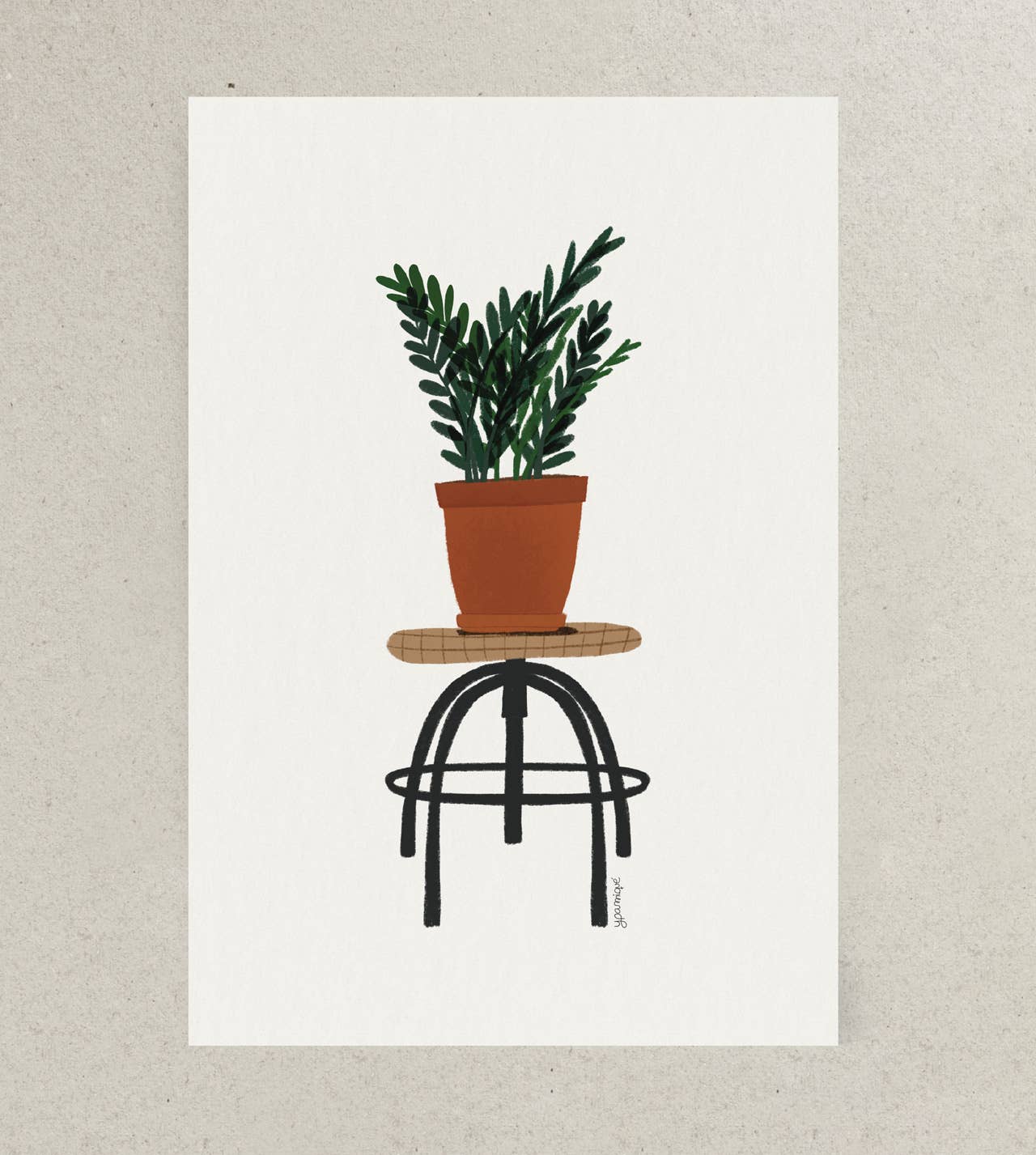 ypamiqué - Wholesale Art Print - A5 Print The Pot on the Stool1