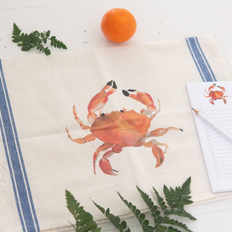 Finding Silver Pennies - Wholesale Tea Towel - Crab Tea Towel | Coastal Dish Towel5