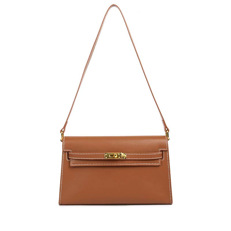 Sook Stainable - Vendita all'ingrosso Tracolla - Donna - Borsa a tracolla a busta in vera pelle con chiusura metallica1