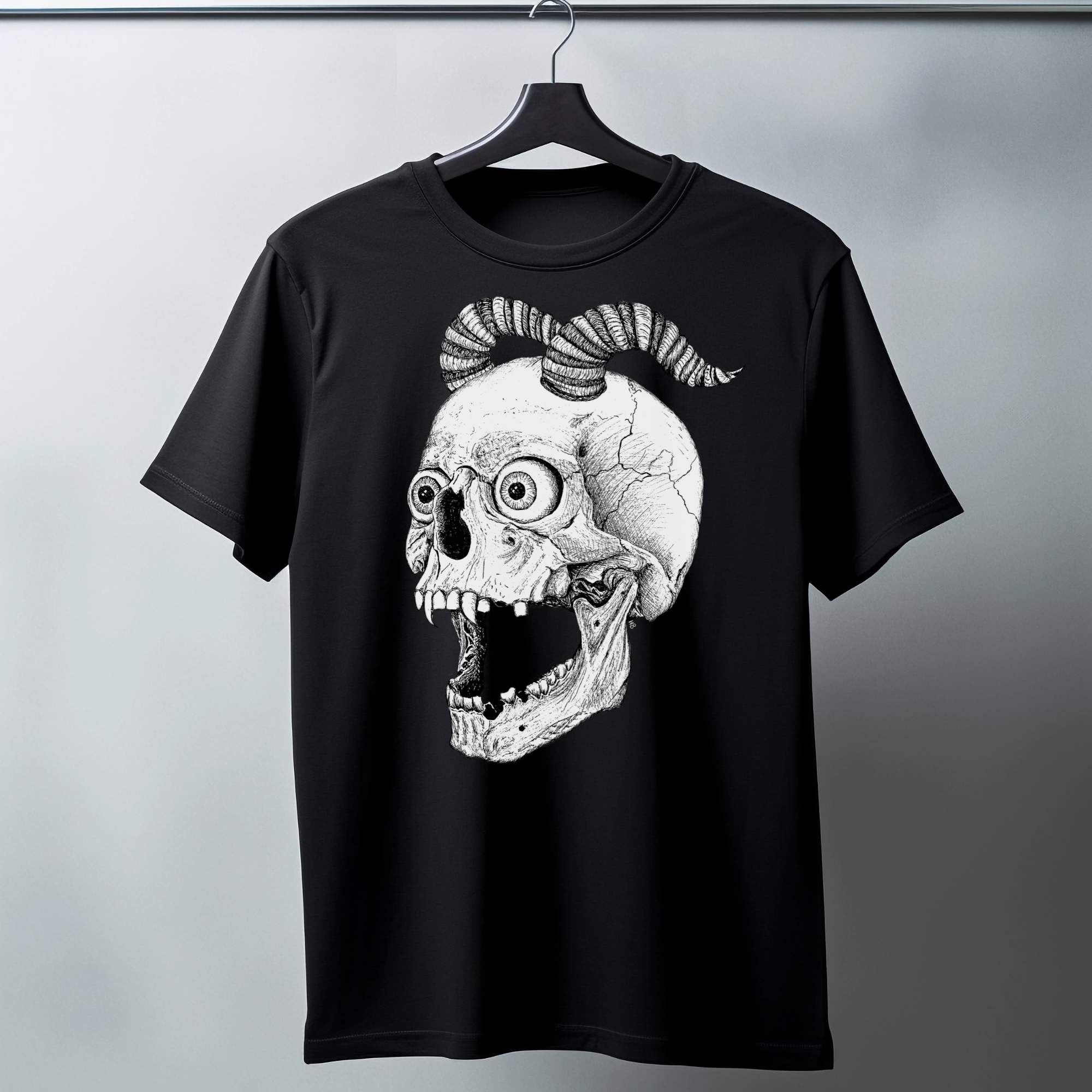 Hannah Kate Makes – wholesale T-shirt (graphic) – unisex – Screaming Skull T-shirt - Black - 100% Cotton - Reg/Fitted8