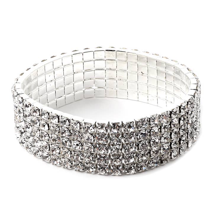 Pulseira de Cristal Prateada (14012-100) por atacado de Cool Crystals