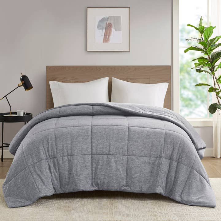 Olliix - Wholesale Down Comforter - Oversized Jersey Knit Down Alternative Comforter, Grey